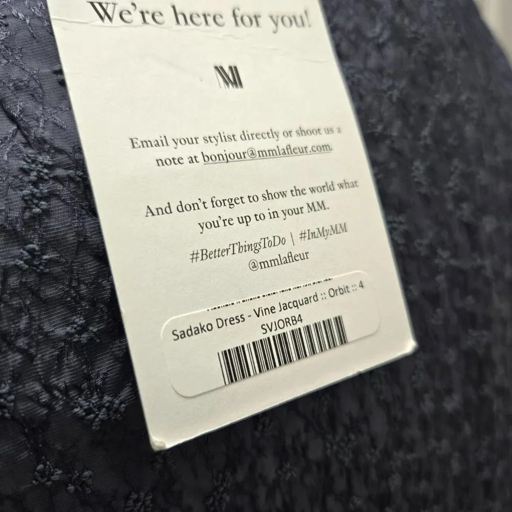 NWT MM. LaFleur Sadako Midi Dress Size 4 A-Line Jacquard Orbit (Blue) Sleeveless - Picture 6 of 6